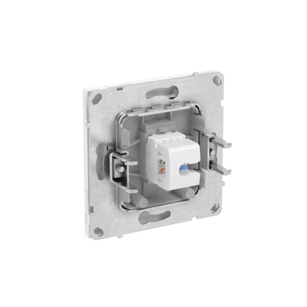 Розетка компьютерная 1-м KANT RJ45 кат.5E без шторки бел. магнолия DKC 7000663