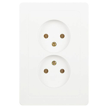 Розетка 2-м СП Style 7-204-01 16А IP20 250В 2х2P без заземл. бел. Intro Б0060641