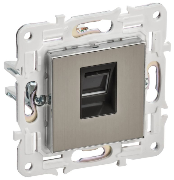 Розетка компьютерная RJ45 кат.6 SKANDY SK-K02N никель IEK SK-K10-2-K50