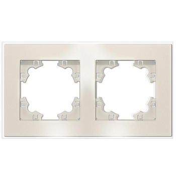 Рамка 2-м Афина стеклянная сл. кость (ivory) UNIVersal 2273