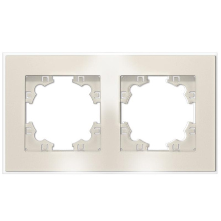 Рамка 2-м Афина стеклянная сл. кость (ivory) UNIVersal 2273