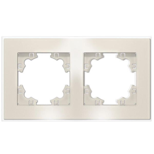 Рамка 2-м Афина стеклянная сл. кость (ivory) UNIVersal 2273