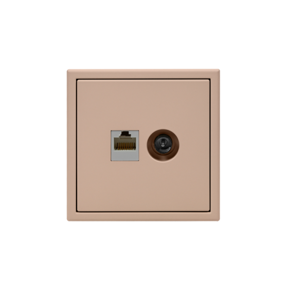 Розетка компьютерная + телевизионная 2-м СП ArtGallery RJ45 кат.5E + TV механизм песочн. SE GAL001289