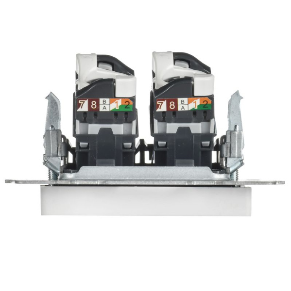 Розетка компьютерная 2-м СП BRITE РК10-2-БрАБ RJ45 кат.5E механизм арктич. бел. IEK BR-K20-1-K91