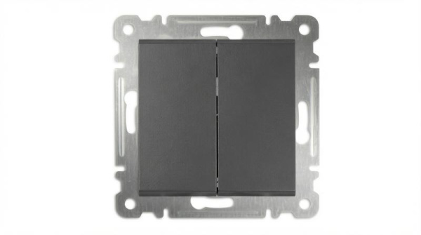 Выключатель 2-кл. СП Karea 10А IP20 механизм дым. маталлик Makel 57050003
