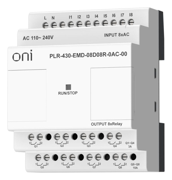 Модуль расширения входов выходов ПЛК 430 8 DI 8 RO 220В AC ONI PLR-430-EMD-08D08R-0AC-00