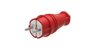 Вилка прямая MultiSet 16А 2К+З 250В IP44 каучук красн. SE MST4401RD