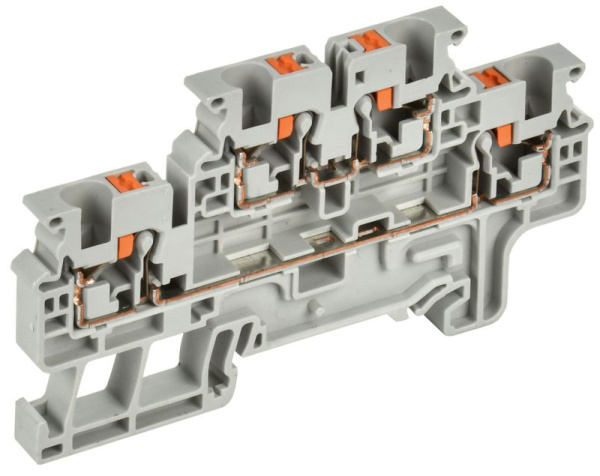 Колодка клеммная CP-ML 2 ур. 4кв.мм сер. IEK YCT23-00-2-K03-004