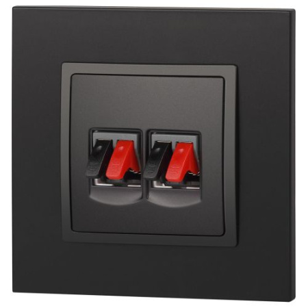 Розетка аудио 2мод. 14-3112-05 Elegance антрацит ЭРА Б0034330