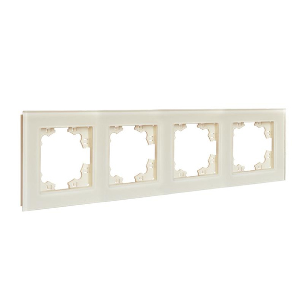 Рамка 4-м Афина стеклянная сл. кость (ivory) UNIVersal 2275
