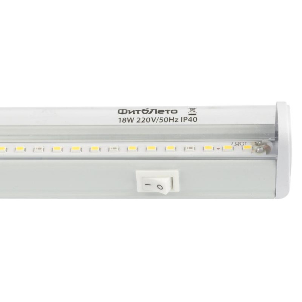 Светильник светодиодный ULI-P18-18W/SPFB IP40 WHITE 18Вт IP40 d560мм накладной линейный для растений спектр для фотосинтеза выкл. на корпусе Uniel UL-00007454