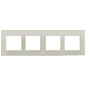 Рамка 4-м 14-5104-02 стекло Elegance сл. кость+сл. кость ЭРА Б0034525