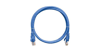 Патч-корд кат.5E (класс D) U/UTP 4 пары 24 AWG (7х0.205мм) 100МГц 2хRJ45 (8P8C) BC чистая медь нг(А)-HF 2м син. NIKOMAX NMC-PC4UD55B-020-C-BL