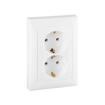 Розетка 2-м СП Valena 16А IP20 2P+E с заземл. немецк. стандарт механизм бел. (DIY-упак.) Leg 694272