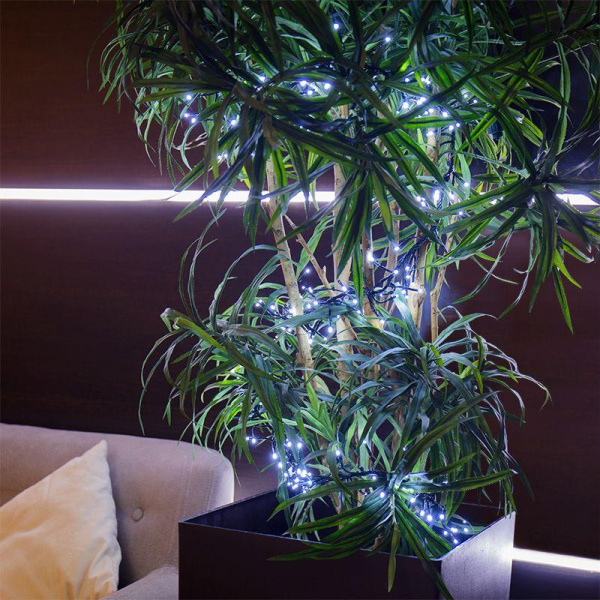 Гирлянда светодиодная "Кластер LED" 3м 288LED бел. 14Вт 220-240В IP20 провод ПВХ темн. зел. Neon-Night 303-625