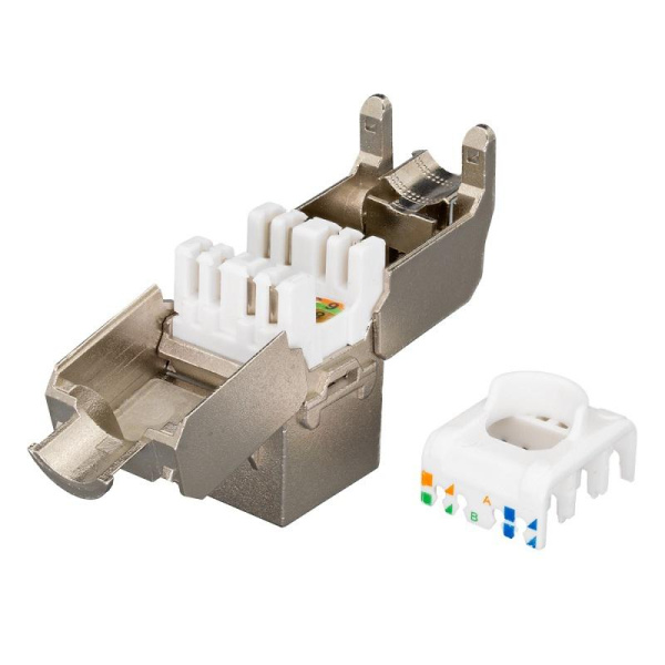 Модуль розеточный Keystone Jack 8P8C RJ-45 FTP кат.5E заделка без инструмента 180град. (DIY) SUPRLAN 10-0328-1