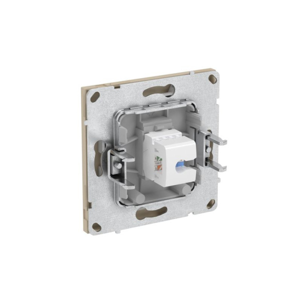 Розетка компьютерная 1-м KANT RJ45 кат.5E без шторки ванильн. марципан DKC 7015663
