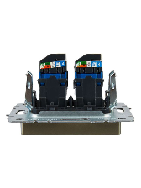 Розетка компьютерная двойн. СП RJ45 кат.6 BRITE РК11-2-БрШ механизм шампань IEK BR-K20-2-K37