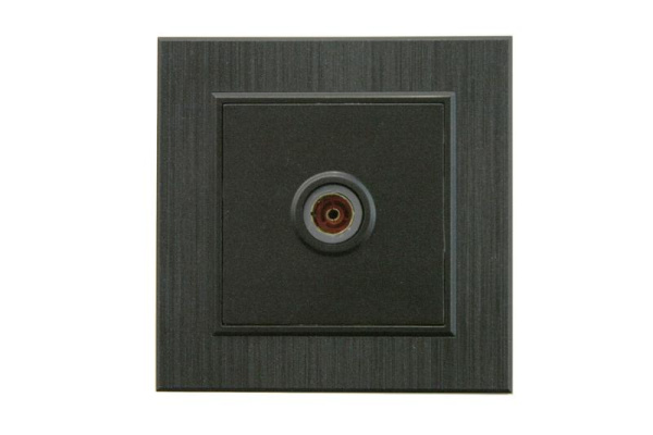 Розетка TV проходная Karea LINE STAR чер. Makel 86054007