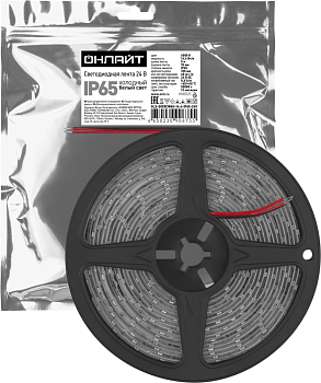 Лента светодиодная 90 675 OLS-5050CW60-14.4-IP65-24V (уп.5м) ОНЛАЙТ 90675