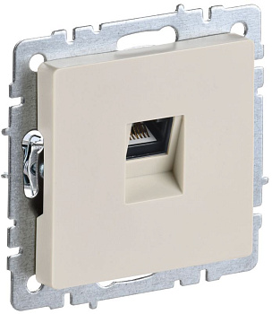 Розетка компьютерная СП RJ45 кат.6 BRITE РК11-БрКр механизм беж. IEK BR-K10-2-K10