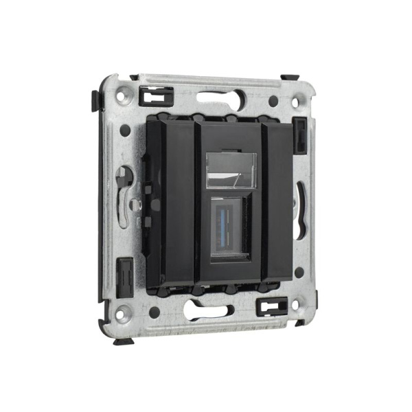 Розетка USB 3.0 1-м СП Avanti "Черный квадрат" тип А-А DKC 4402303