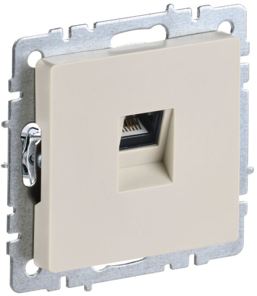 Розетка компьютерная СП RJ45 кат.6 BRITE РК11-БрКр механизм беж. IEK BR-K10-2-K10