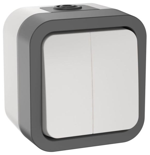 Выключатель 2-кл. ОП TORS TS205 10А IP55 бел. IEK TS-V20-0-10-55-K41
