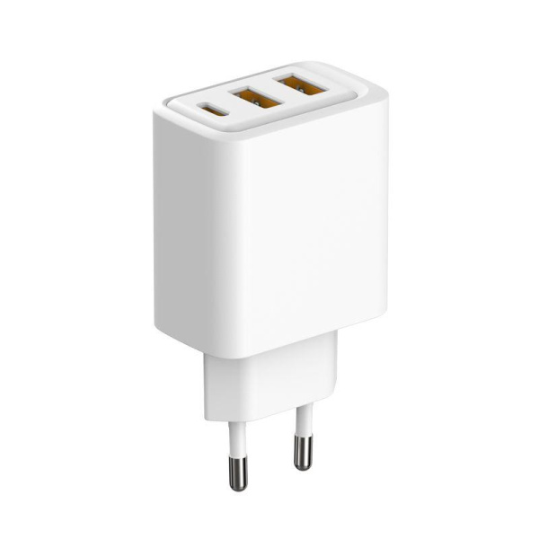 Устройство зарядное сетевое с двумя портами USB-A и одним портом USB-C 10Вт Rexant 18-2213