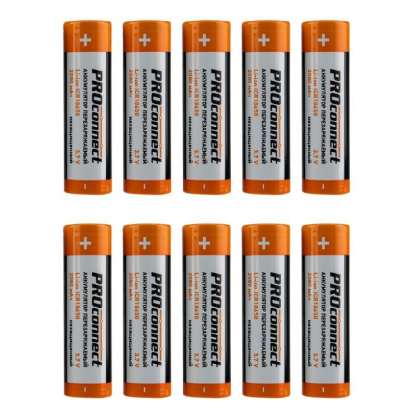 Аккумулятор Li-ion 18650 3.7В 2000мА.ч unprotected PROCONNECT 30-2000