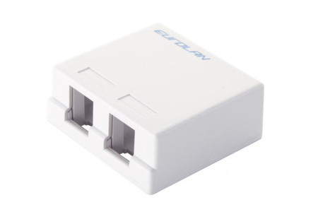 Коробка настенная 2-порт. бел. Eurolan 12B-00-02WT