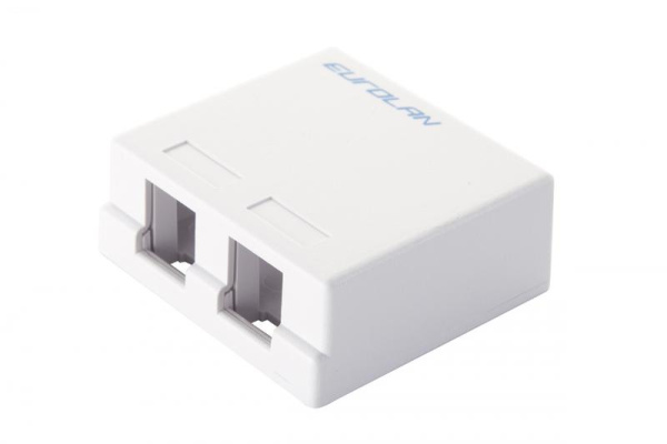 Коробка настенная 2-порт. бел. Eurolan 12B-00-02WT