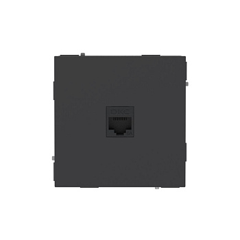 Розетка компьютерная 1-м KANT RJ45 кат.6A без шторки черн. уголь DKC 7012673