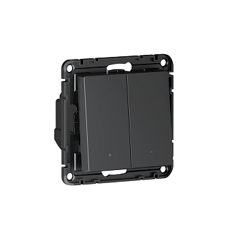 Выключатель 2-кл. СП ATLASDESIGN SMART 10А IP21 Zigbee сх.1 L(N) с опциональной нейтралью механизм карбон Умный дом Sber & SE ATN001017Z