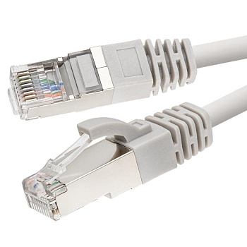 Патч-корд SUPRLAN FTP 6 4х2 24AWG (7х0.2мм) Cu LSZH 0.3м сер. SUPRLAN 10-0712
