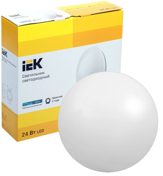 Светильник светодиодный ДПБ 1003 24Вт 4000К IP20 круг бел. IEK LDPB0-1003-24-4000-K01