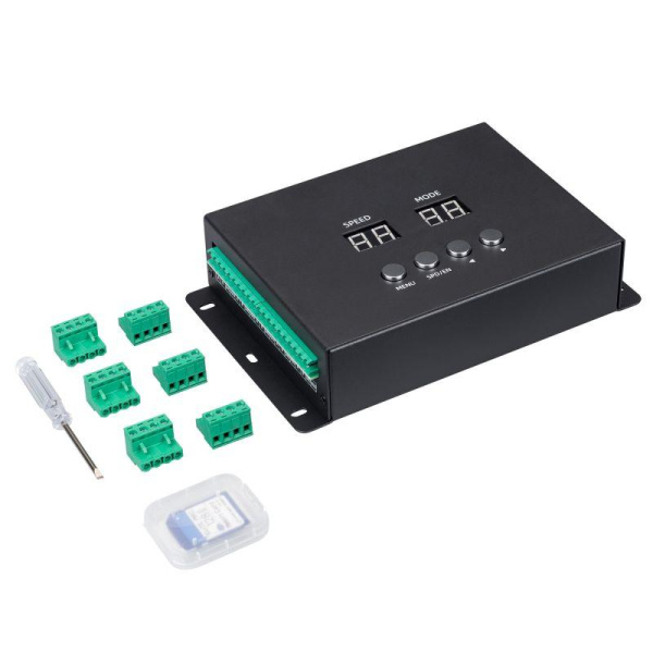 Контроллер DMX K-5000 220В SD-card 5х512 IP20 метал. Arlight 024323