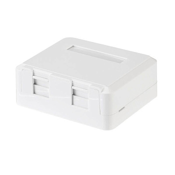 Корпус настенной розетки под 2 модуля Keystone Jack бел. Rexant 03-0251