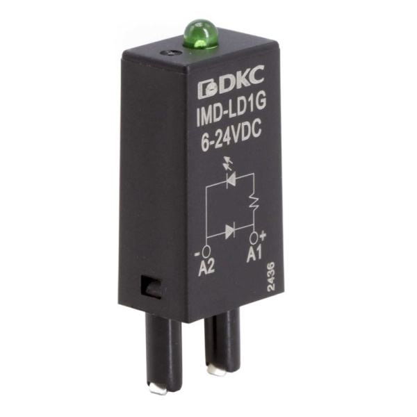Модуль индикации и защиты LED зел.+диод (A1+) 6-24В DC DKC IMD-LD1G