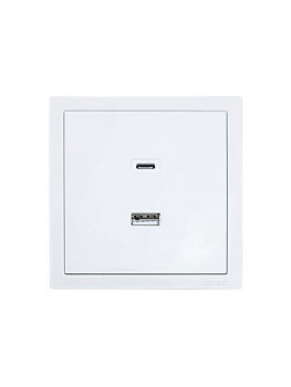 Розетка СП ZIMA IP20 Type-C + USB механизм бел. LEZARD 704-0288-192TC