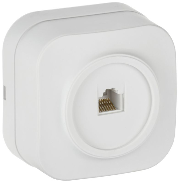 Розетка компьютерная ОП GLORY РК10-ХБм RJ45 кат.5E бел. матов. IEK EKH10-K01M