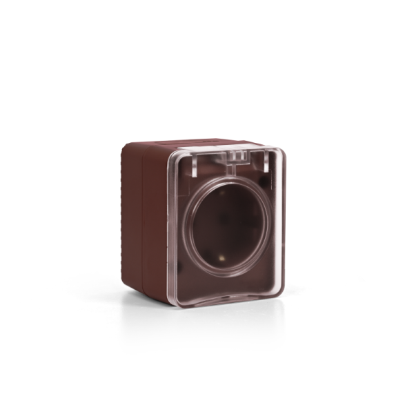Розетка 1-м ОП AtlasDesign PROFI 16А IP54 250В заземл. защ. шторки корич. SE ATN546045