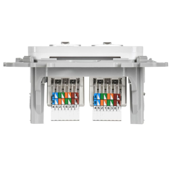 Розетка компьютерная 2-м СП FLITE РК5е-2-0-ФлБ RJ45 кат.5E UTP механизм бел. IEK FI-K22-1-K01