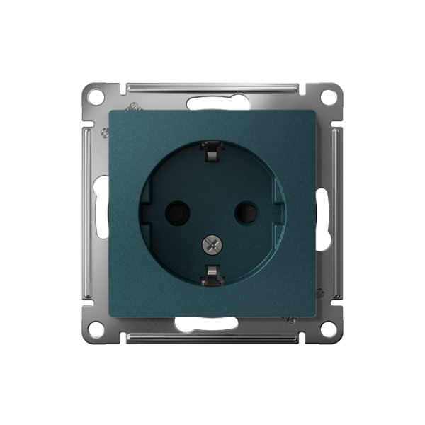 Розетка 1-м СП AtlasDesign 16А IP20 с заземл. защ. шторки механизм изумруд SE ATN000845