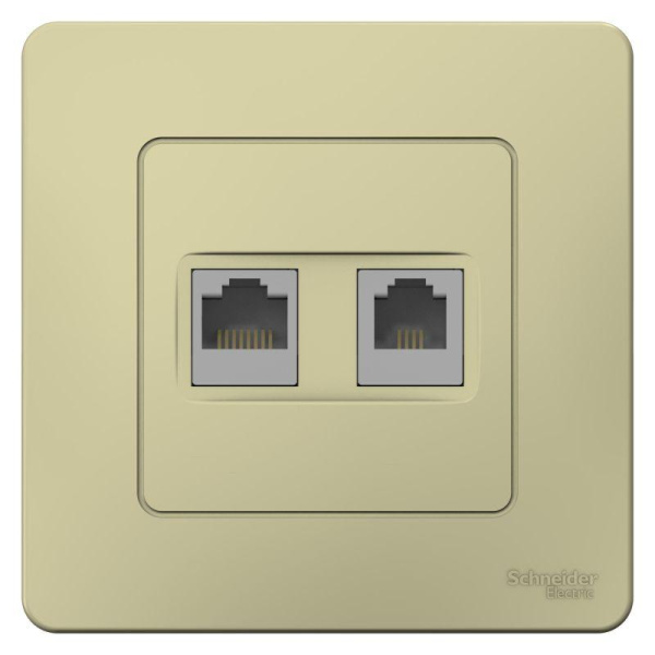 Розетка компьютерная + телефонная 2-м СП Blanca RJ45 кат.5E + RJ11 беж. SE BLNIS045117