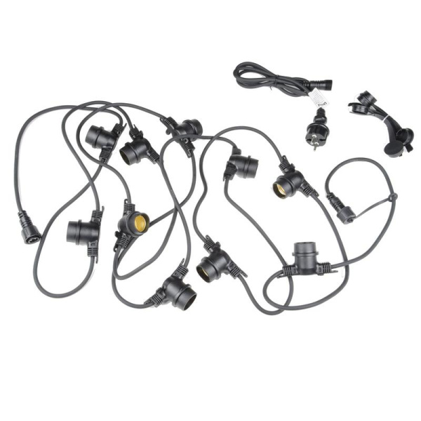 Гирлянда UDL-K121 10/E27/5M 5C IP65 BLACK BELT-LIGHT Белт-лайт 5м+1.5м сетевой шнур 10 патронов E27 шаг 50см 5 заглушек черн. Uniel UL-00007150
