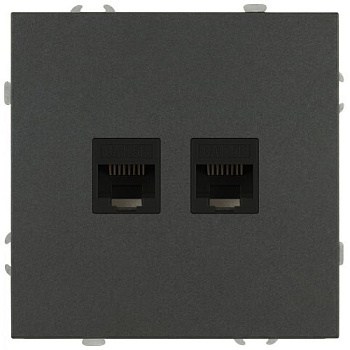Розетка информационная 2-м СП Galaxy RJ45 16А IP20 250В графит 15-3108-06 Эра Б0070766