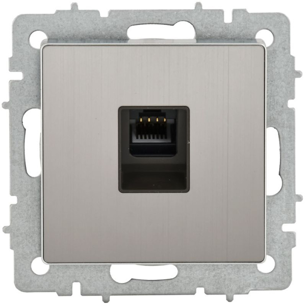 Розетка компьютерная СП BRITE РК11-БрГН RJ45 кат.6 механизм метал. хром/никель IEK BR-K10-2-M-K23
