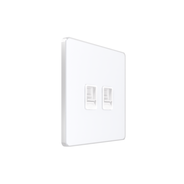 Розетка информационная 2-м СП Systeme Infinity RJ45 кат.5E IP20 арктич. лед SE FSE000185