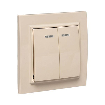 Выключатель 2-кл. СП Минск 10А IP20 с индикатором беж. EKF ERV10-123-20